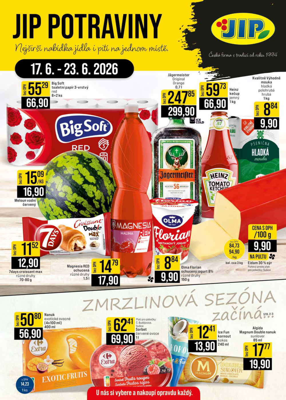 Leták JIP leták CC Cash & Carry - České Budějovice, Most, Náchod, Svoboda nad Úpou, Sušice - strana 1