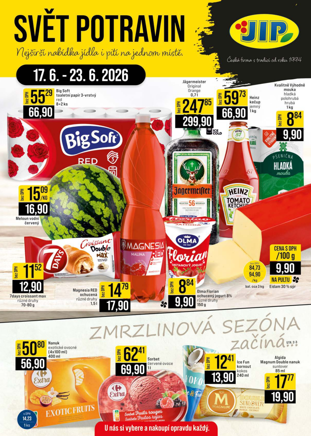 Leták JIP leták CC Cash & Carry - Brno, Ostrava, Praha, Polička, Olomouc, Karlovy Vary, Zlín, Jilemnice, Pardubice - strana 1