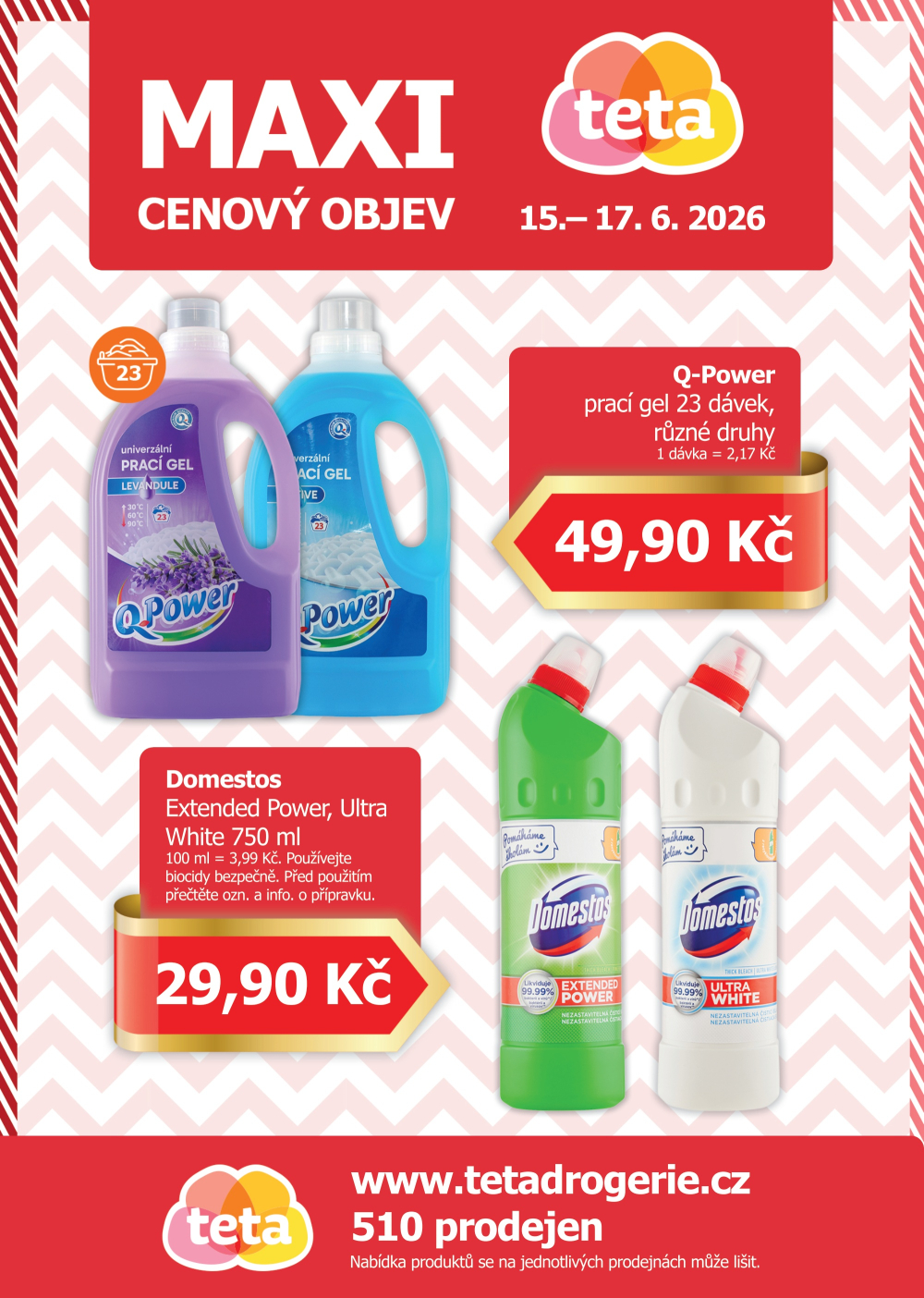 Leták Teta drogerie - Maxi cenový objev - strana 1
