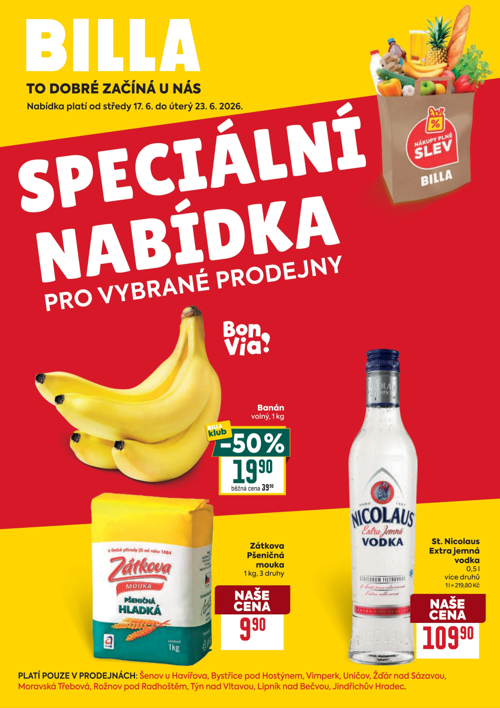 Leták BILLA leták - Speciální nabídka pro vybrané prodejny - strana 1