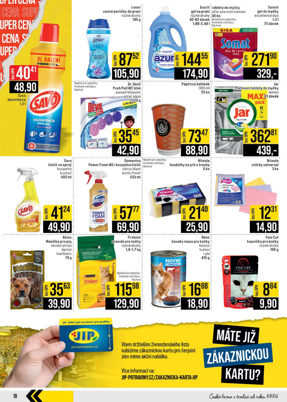 Leták JIP leták CC Cash & Carry - České Budějovice, Most, Náchod, Svoboda nad Úpou, Sušice - strana 18