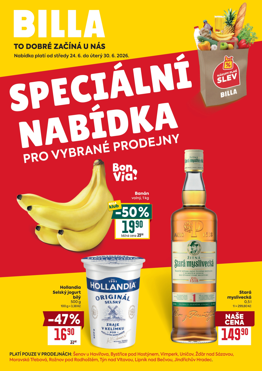 Leták BILLA leták - Speciální nabídka pro vybrané prodejny - strana 1