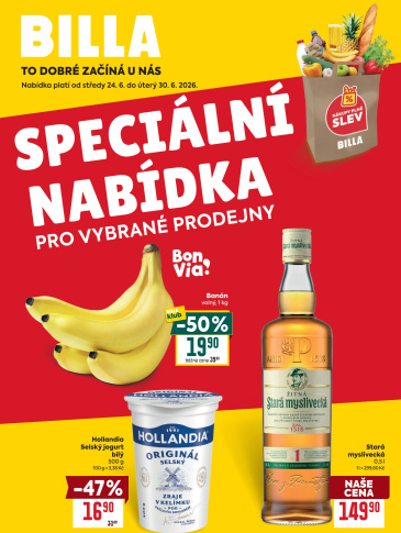 BILLA leták - Speciální nabídka pro vybrané prodejny