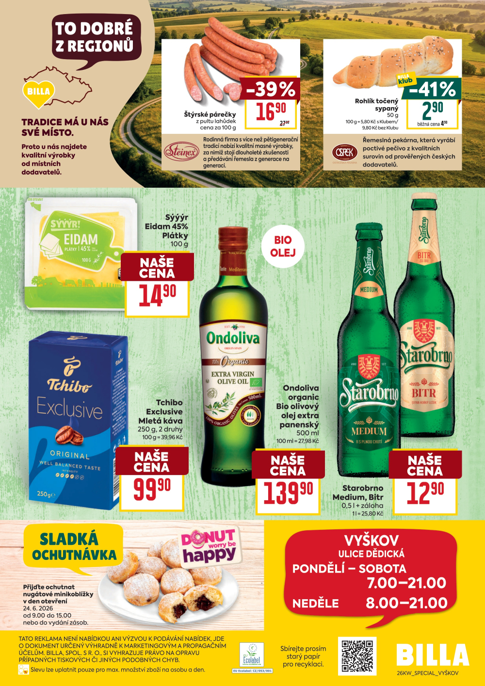 Leták BILLA leták - Vyškov, Dědická - strana 4