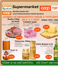 Akční leták COOP Jednota Nymburk Supermarket 