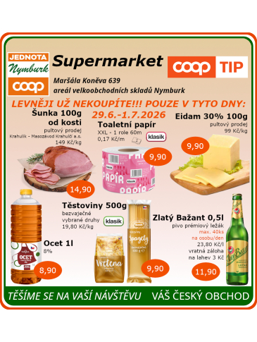 COOP Jednota Nymburk Supermarket leták