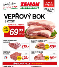 Akční leták ZEMAN maso - uzeniny 
