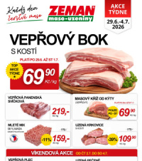 Akční leták ZEMAN maso - uzeniny 