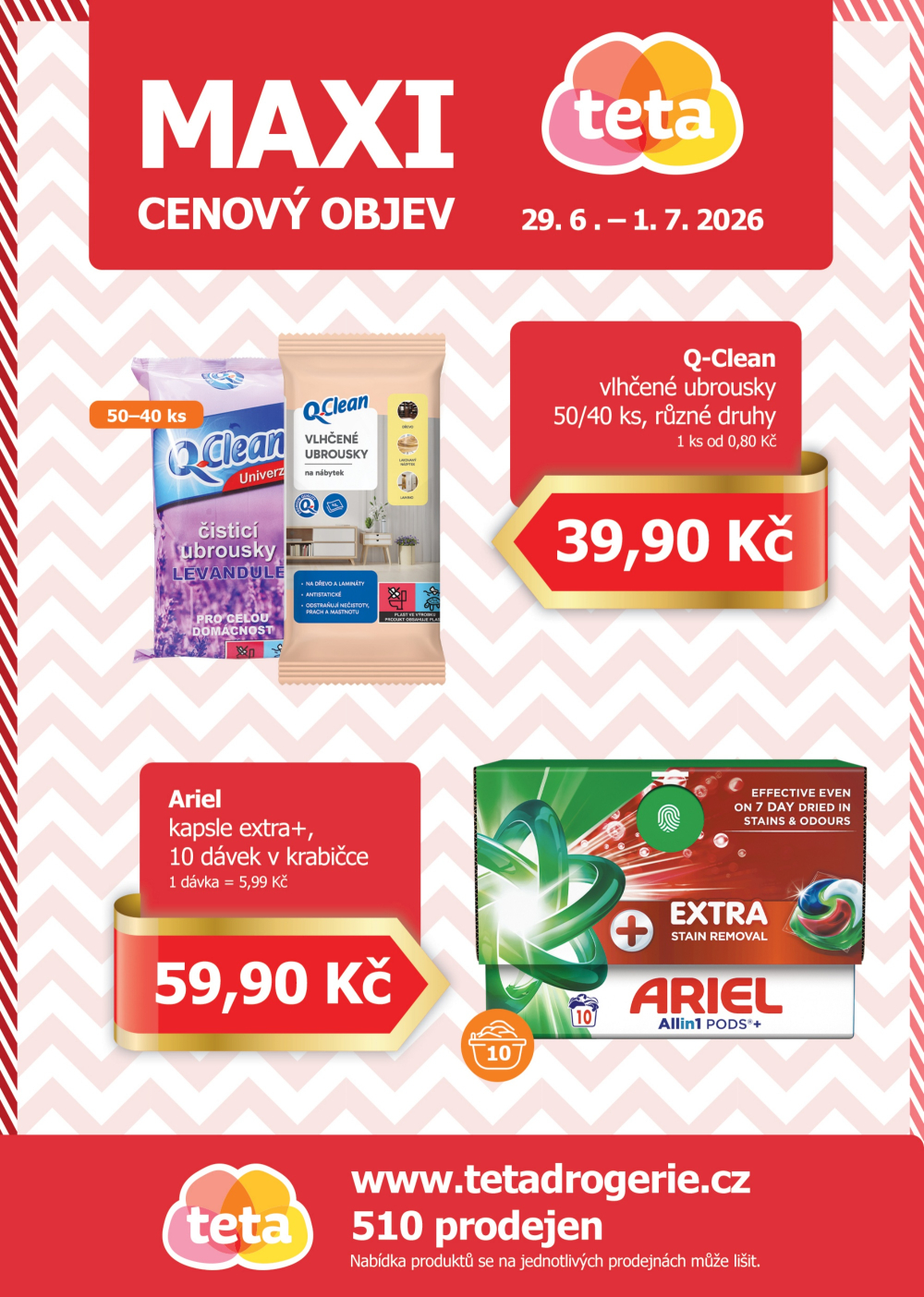 Leták Teta drogerie - Maxi cenový objev - strana 1