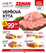 Akční leták ZEMAN maso - uzeniny 