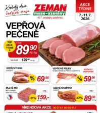 Akční leták ZEMAN maso - uzeniny 