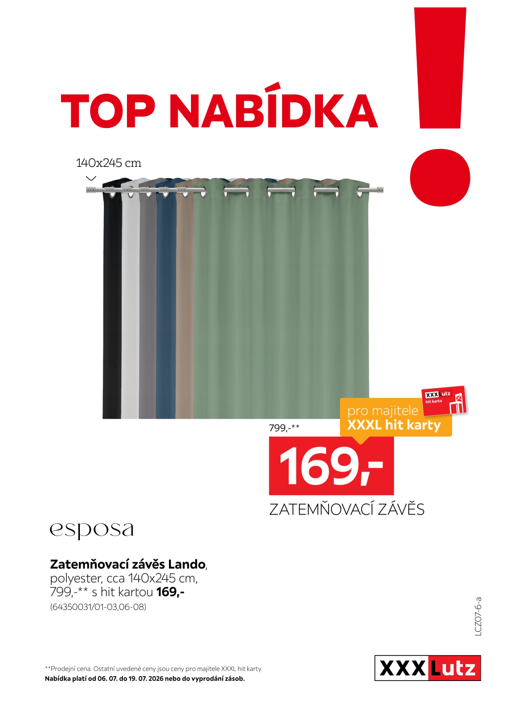 Leták XXXLutz leták - TOP nabídka Zatemňovací závěs Lando - strana 1