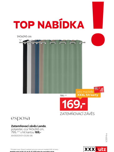 XXXLutz leták - TOP nabídka Zatemňovací závěs Lando