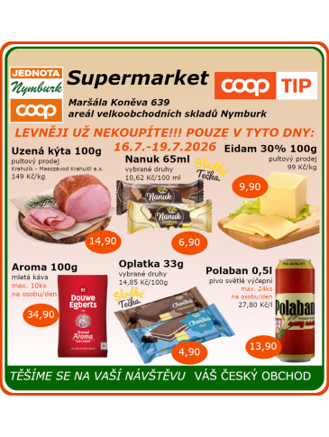 COOP Jednota Nymburk Supermarket leták