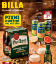 Akční leták BILLA  - Pivní osvěžení pro vaše léto