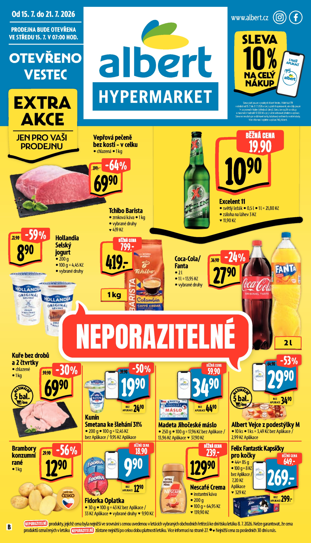 Leták Albert Hypermarket leták - Vestec - strana 1