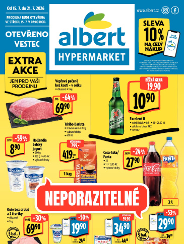 Albert Hypermarket leták - Vestec