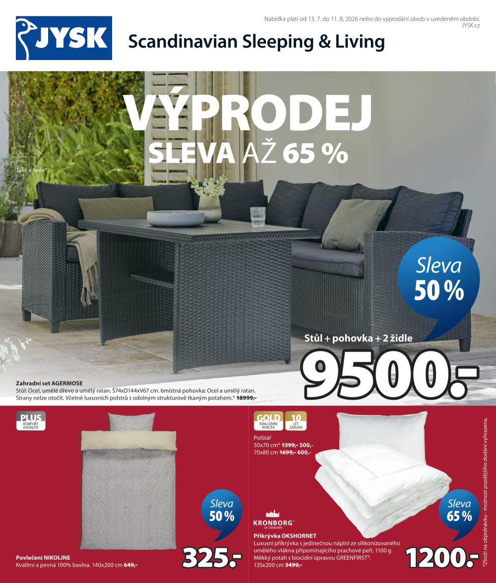 Leták Jysk leták - Výprodej až 65 % - strana 1