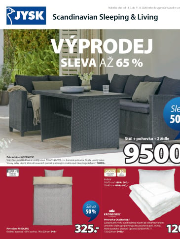 Jysk leták - Výprodej až 65 %