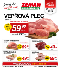 Akční leták ZEMAN maso - uzeniny 