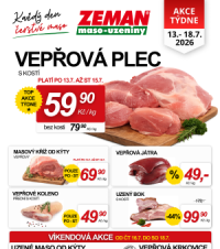 Akční leták ZEMAN maso - uzeniny 