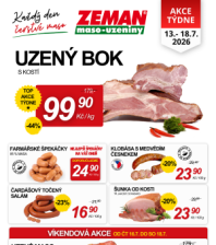 Akční leták ZEMAN maso - uzeniny  Sukova