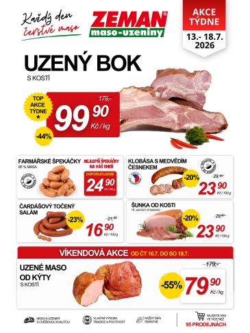 ZEMAN maso - uzeniny leták Sukova