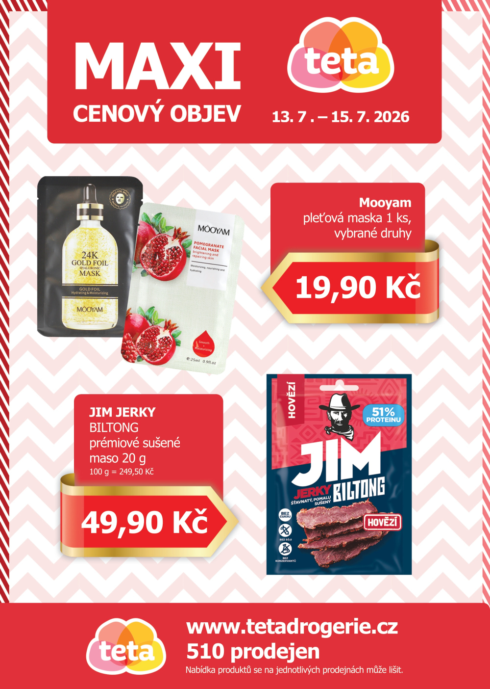 Leták Teta drogerie - Maxi cenový objev - strana 1