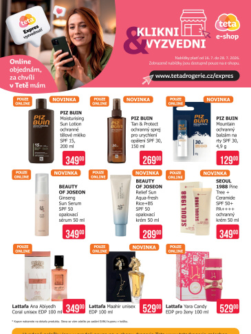 Teta drogerie leták - Speciální nabídka e-shop