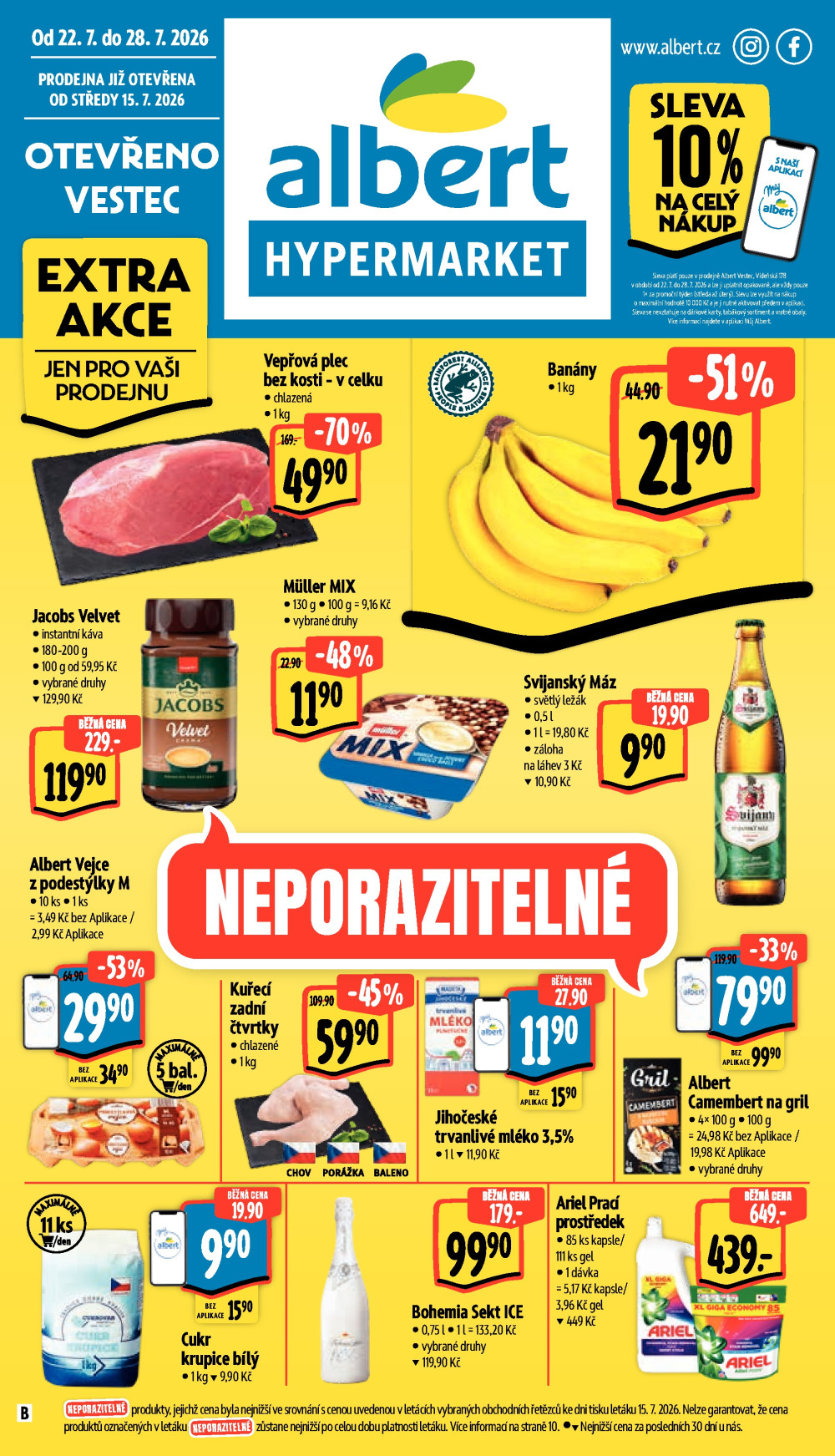 Leták Albert Hypermarket leták - Vestec - strana 1