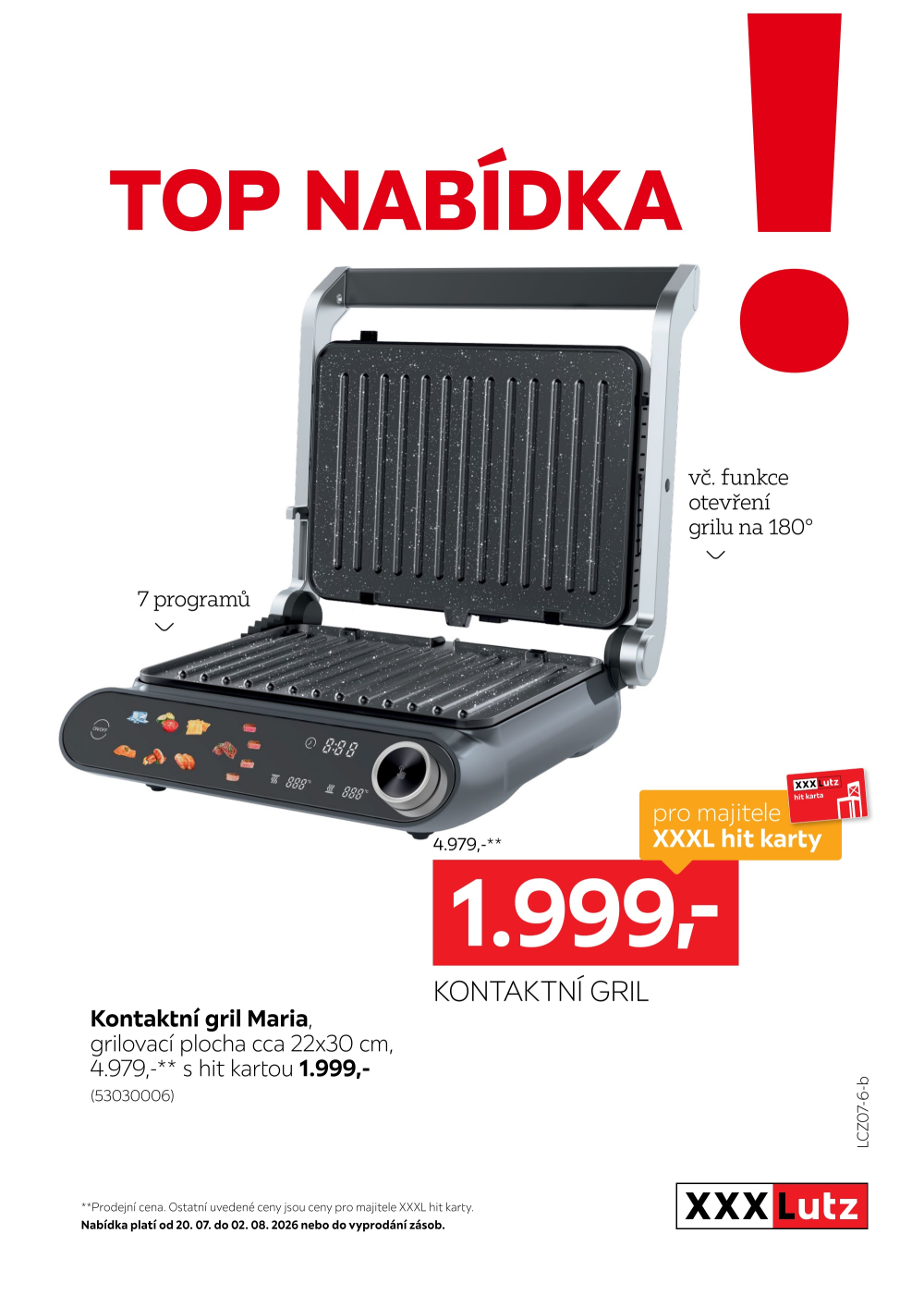 Leták XXXLutz leták - TOP nabídka Kontaktní gril Maria - strana 1