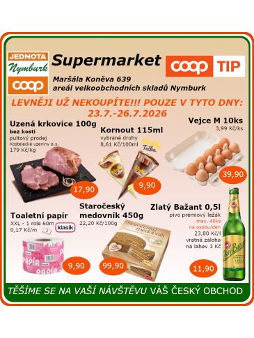 COOP Jednota Nymburk Supermarket leták