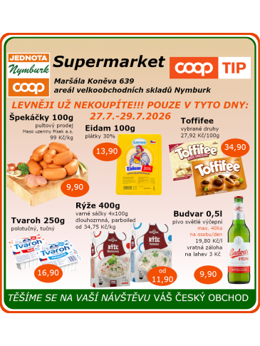 COOP Jednota Nymburk Supermarket leták