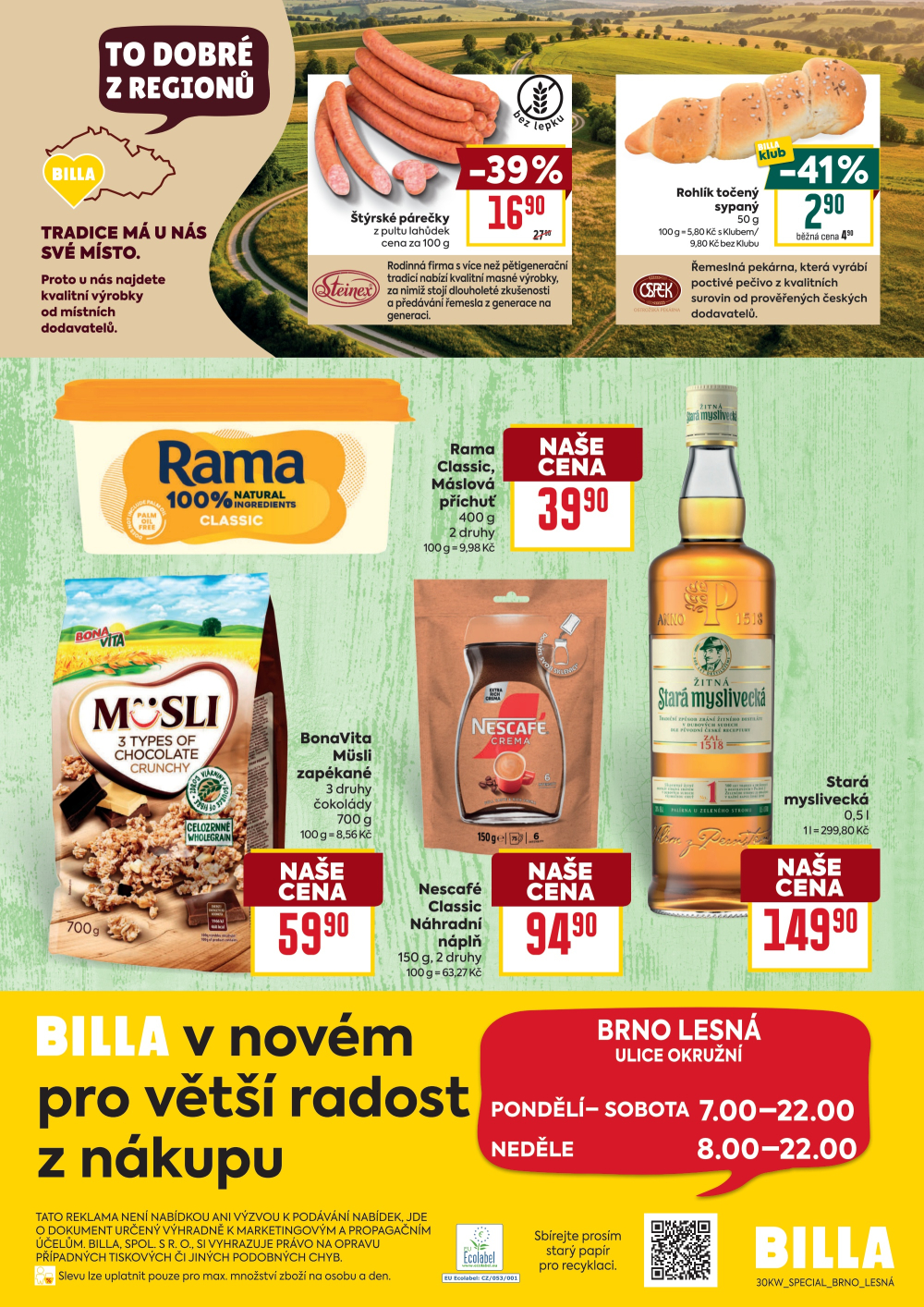 Leták BILLA leták - Lesná, Okružní - strana 2