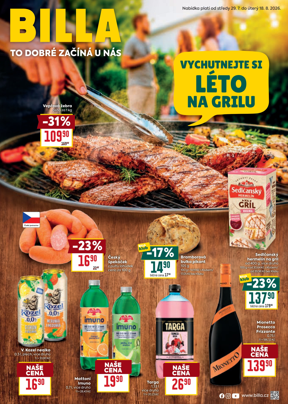 Leták BILLA leták - Vychutnejte si léto na grilu - strana 1