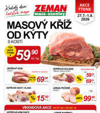 Akční leták ZEMAN maso - uzeniny 