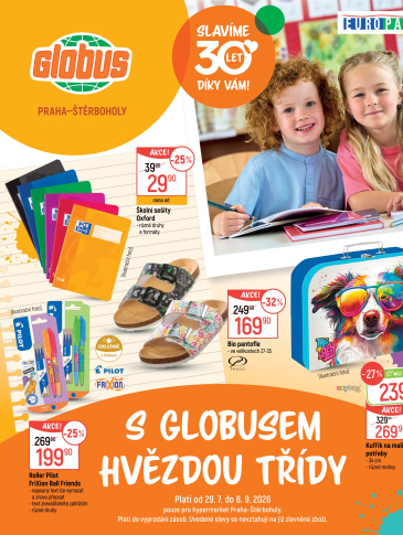 Globus leták Praha - Štěrboholy - S Globusem hvězdou třídy