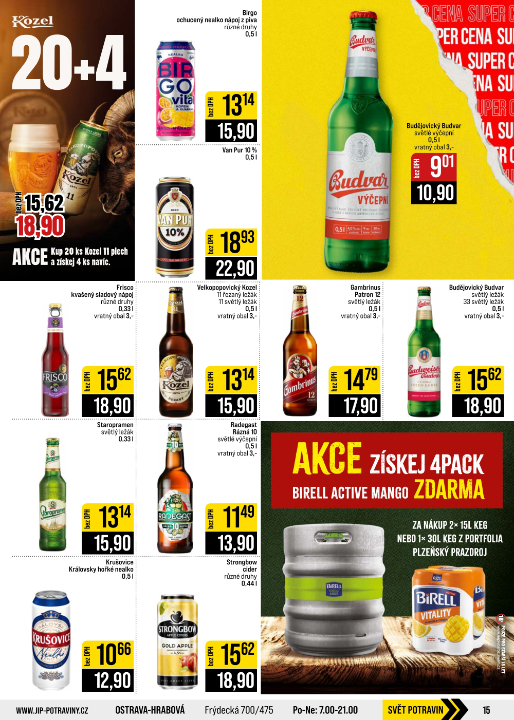 Leták JIP leták CC Cash & Carry - Brno, Ostrava, Praha, Polička, Olomouc, Karlovy Vary, Zlín, Jilemnice, Pardubice - strana 15
