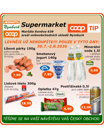 COOP Jednota Nymburk Supermarket leták