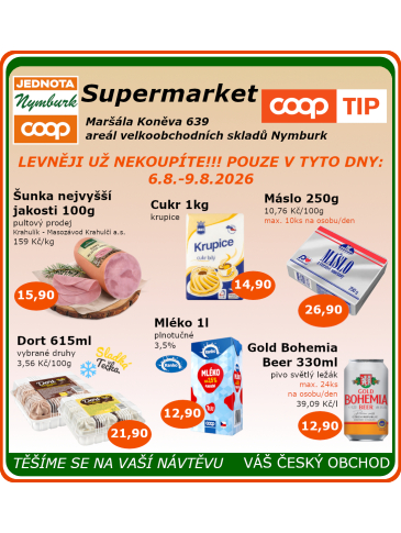 COOP Jednota Nymburk Supermarket leták