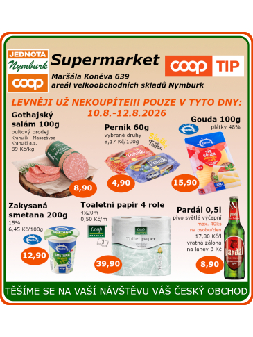 COOP Jednota Nymburk Supermarket leták