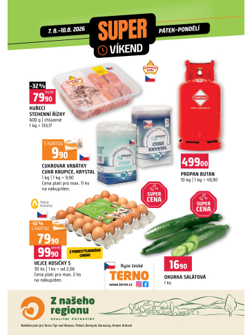 Terno leták - Víkendovka Týn nad Vltavou, Třeboň, Bechyně, Borovany, Hradec Králové