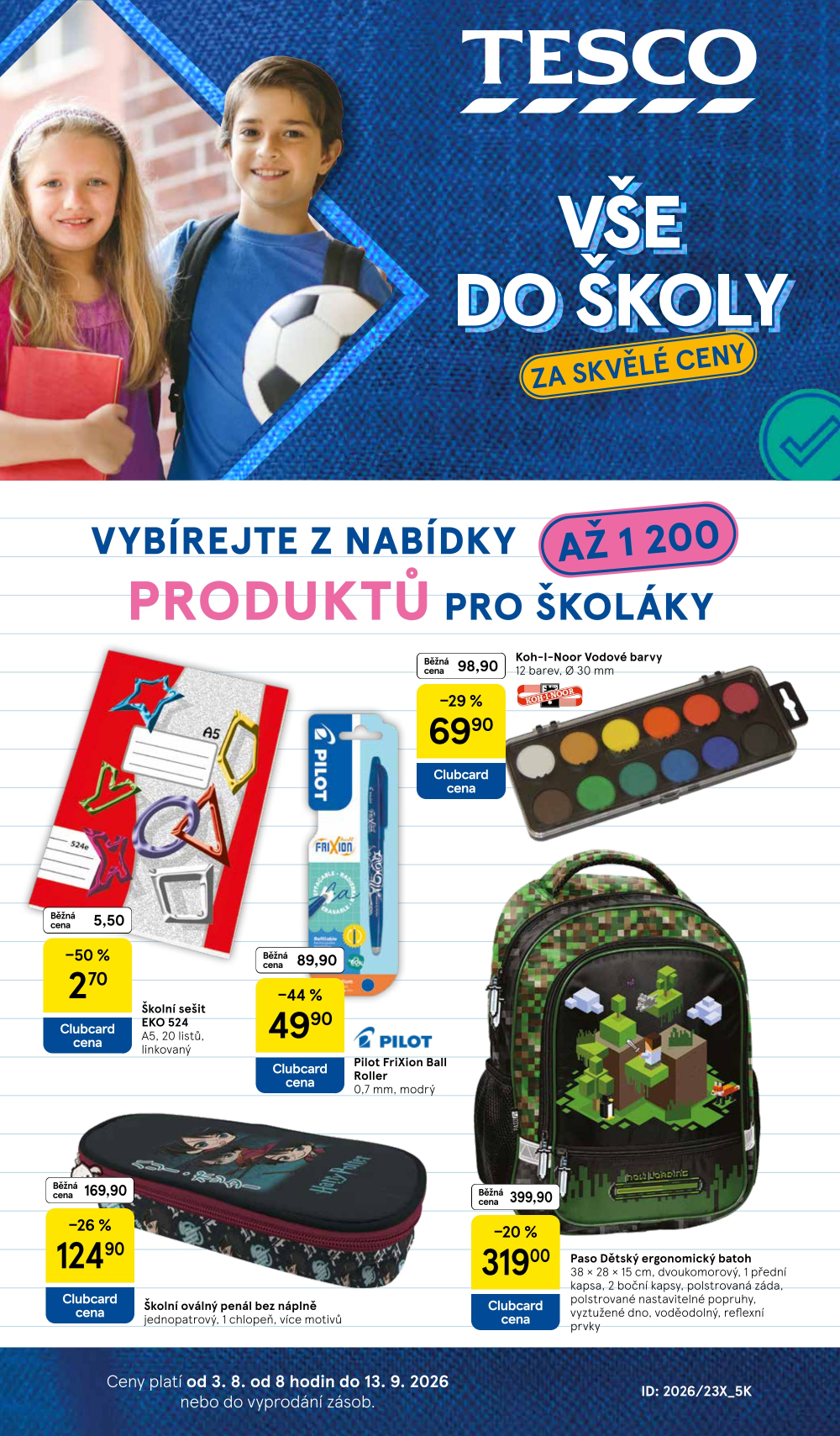 Leták Tesco leták - Vše do školy - strana 1