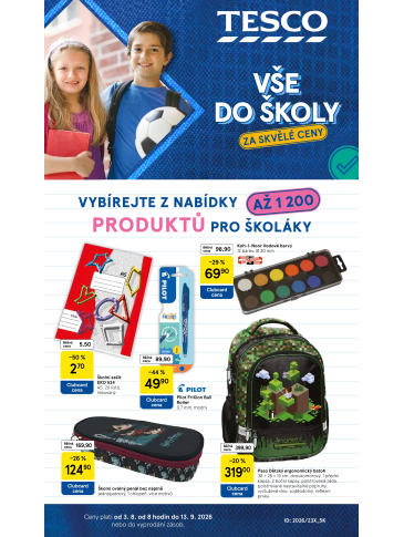 Tesco leták - Vše do školy