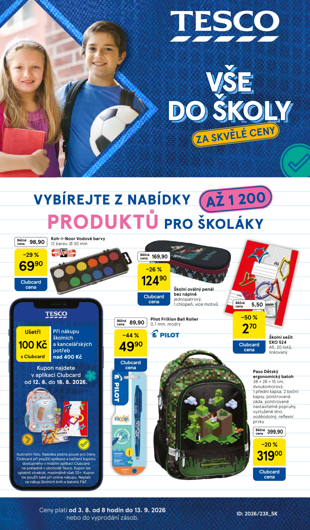 Leták Tesco leták - Vše do školy - strana 1
