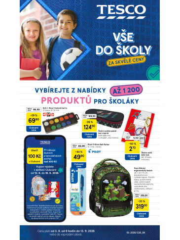 Tesco leták - Vše do školy