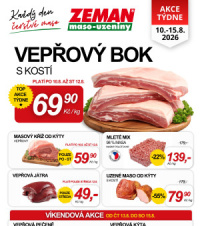 Akční leták ZEMAN maso - uzeniny 