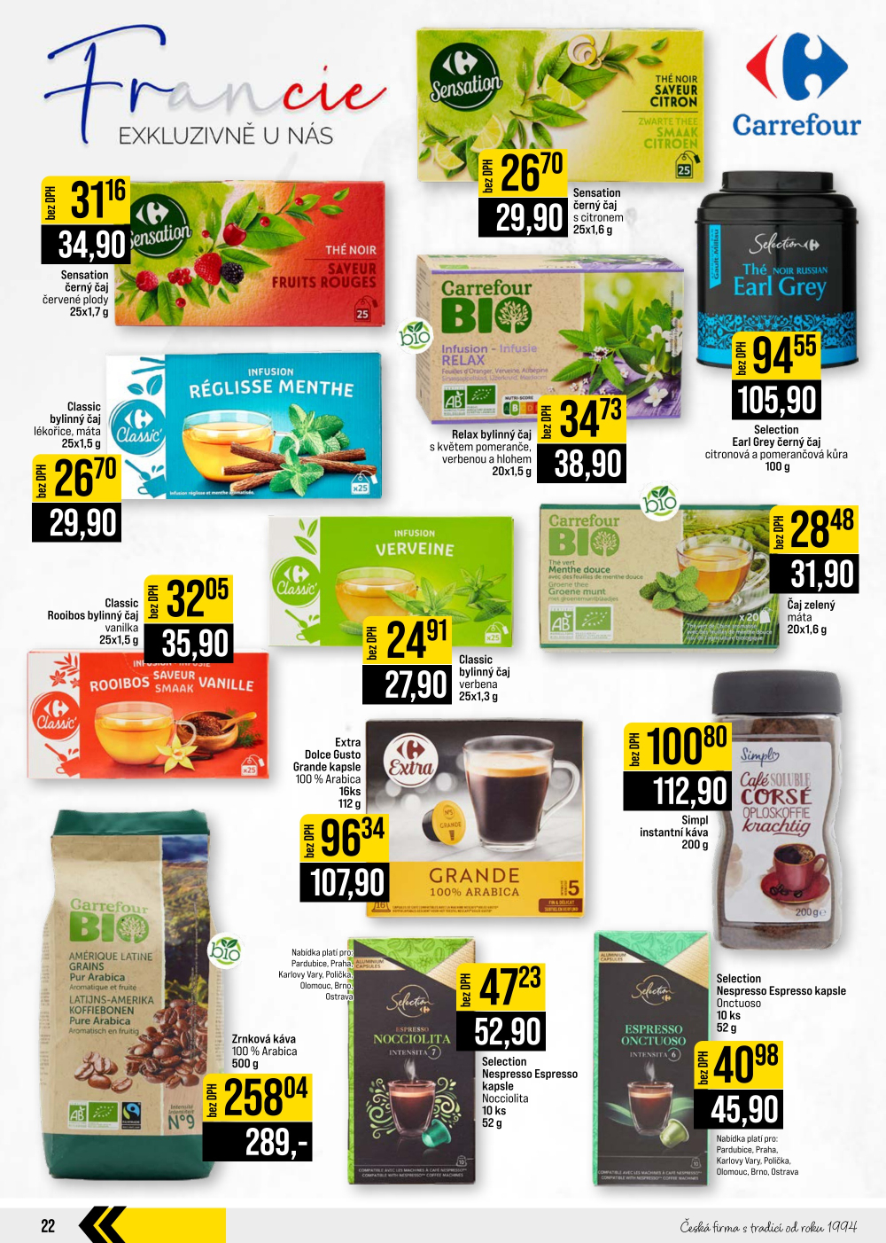 Leták JIP leták CC Cash & Carry - Brno, Ostrava, Praha, Polička, Olomouc, Karlovy Vary, Zlín, Jilemnice, Pardubice - strana 22