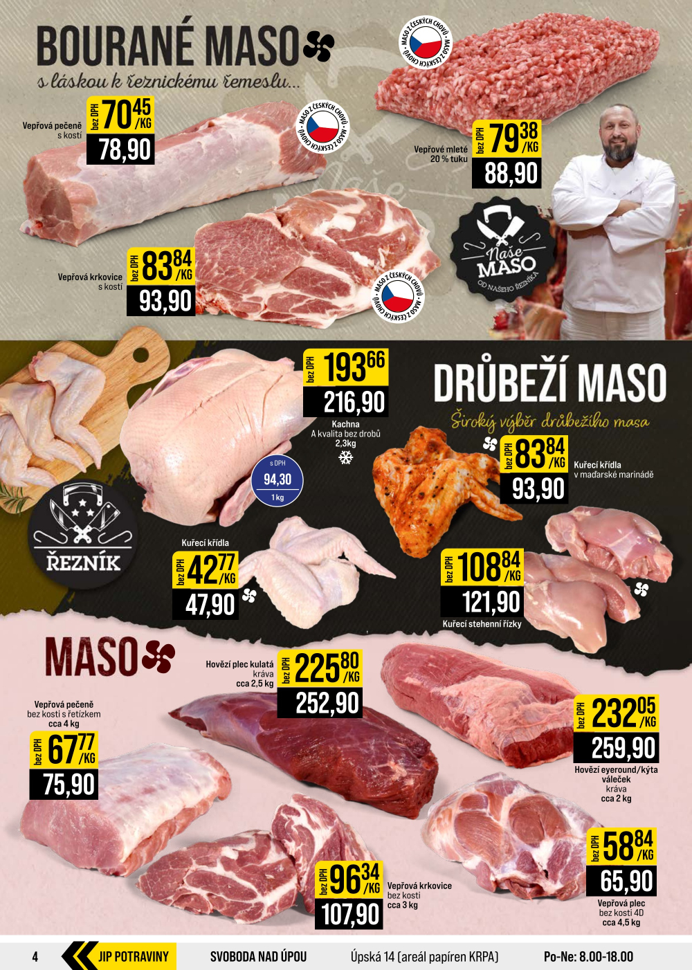Leták JIP leták CC Cash & Carry - Brno, Ostrava, Praha, Polička, Olomouc, Karlovy Vary, Zlín, Jilemnice, Pardubice - strana 4