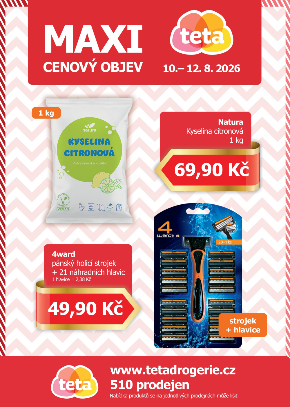 Leták Teta drogerie - Maxi cenový objev - strana 1